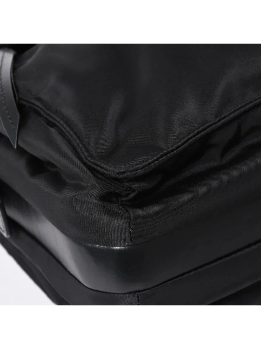 Prada Pocono Shoulder Bag Triangle Logo Nylon Black Silver